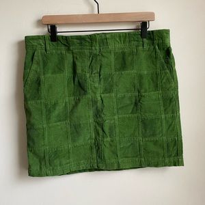 Womens Ann Taylor Soft Cotton Green Patchwork Skirt sz 10